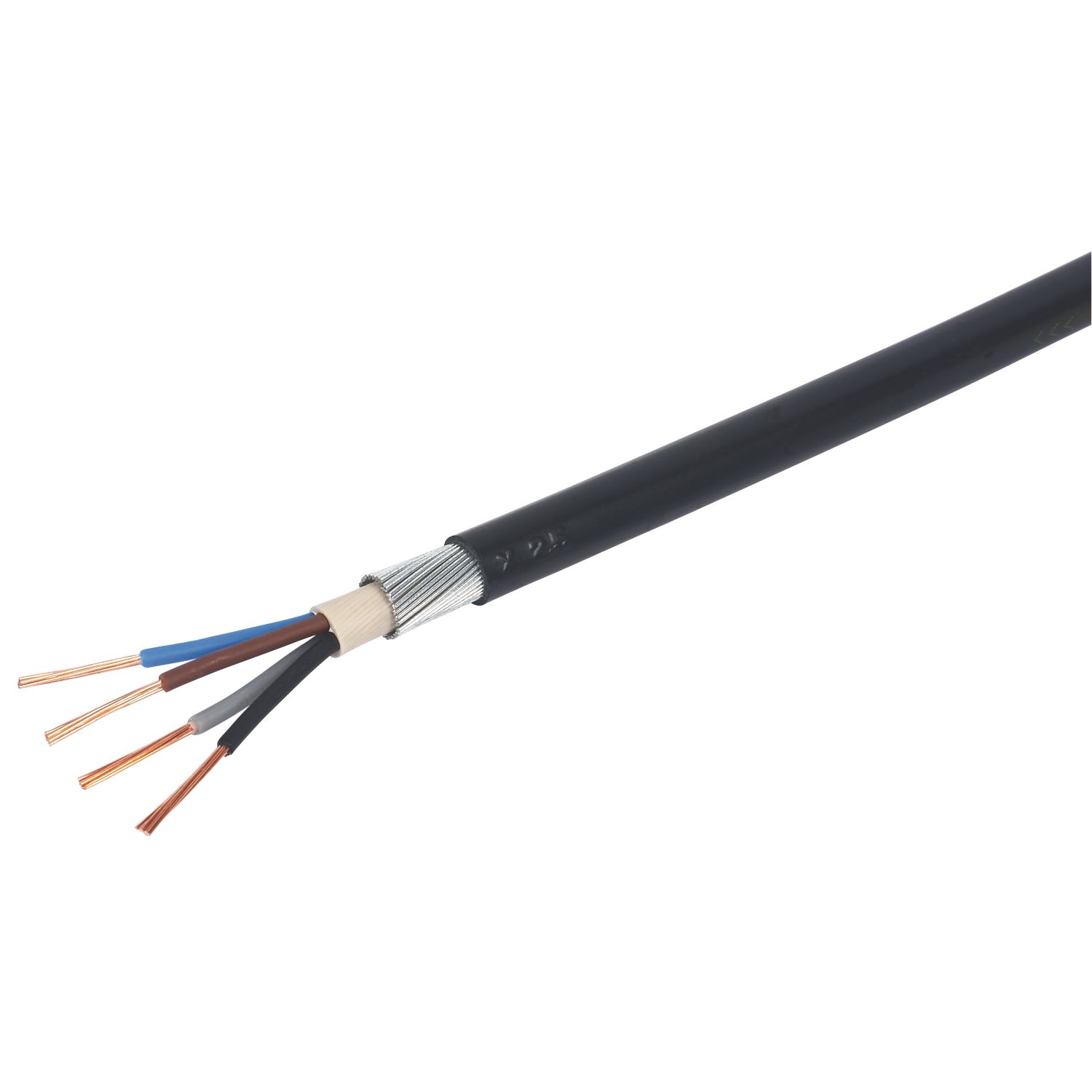 Prysmian 6944X Black 4-Core 2.5mm² Armoured Cable 25m Coil (62457)