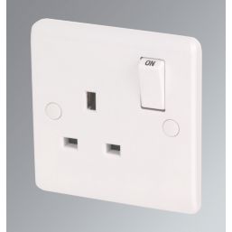 LAP  13A 1-Gang DP Switched Plug Socket White   5 Pack