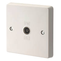 Crabtree Capital Coaxial TV / FM Socket White
