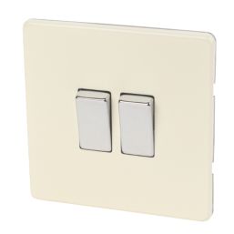 Varilight  10AX 2-Gang 2-Way Light Switch  White Chocolate