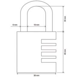 Smith & Locke   Closed Shackle Combination  Padlock Brass 40mm