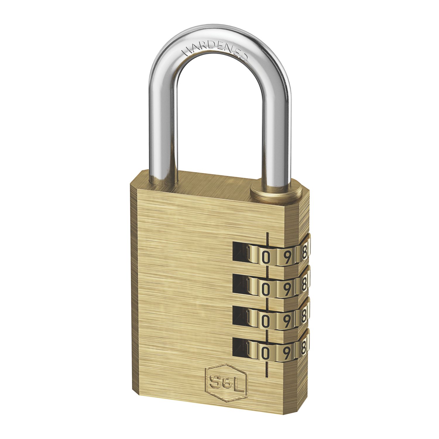 Smith & Locke Closed Shackle Combination Padlock Brass 40mm (624FA)