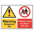 Essentials  "Dangerous Site / Children Must Not Play In This Area" Sign 450mm x 600mm