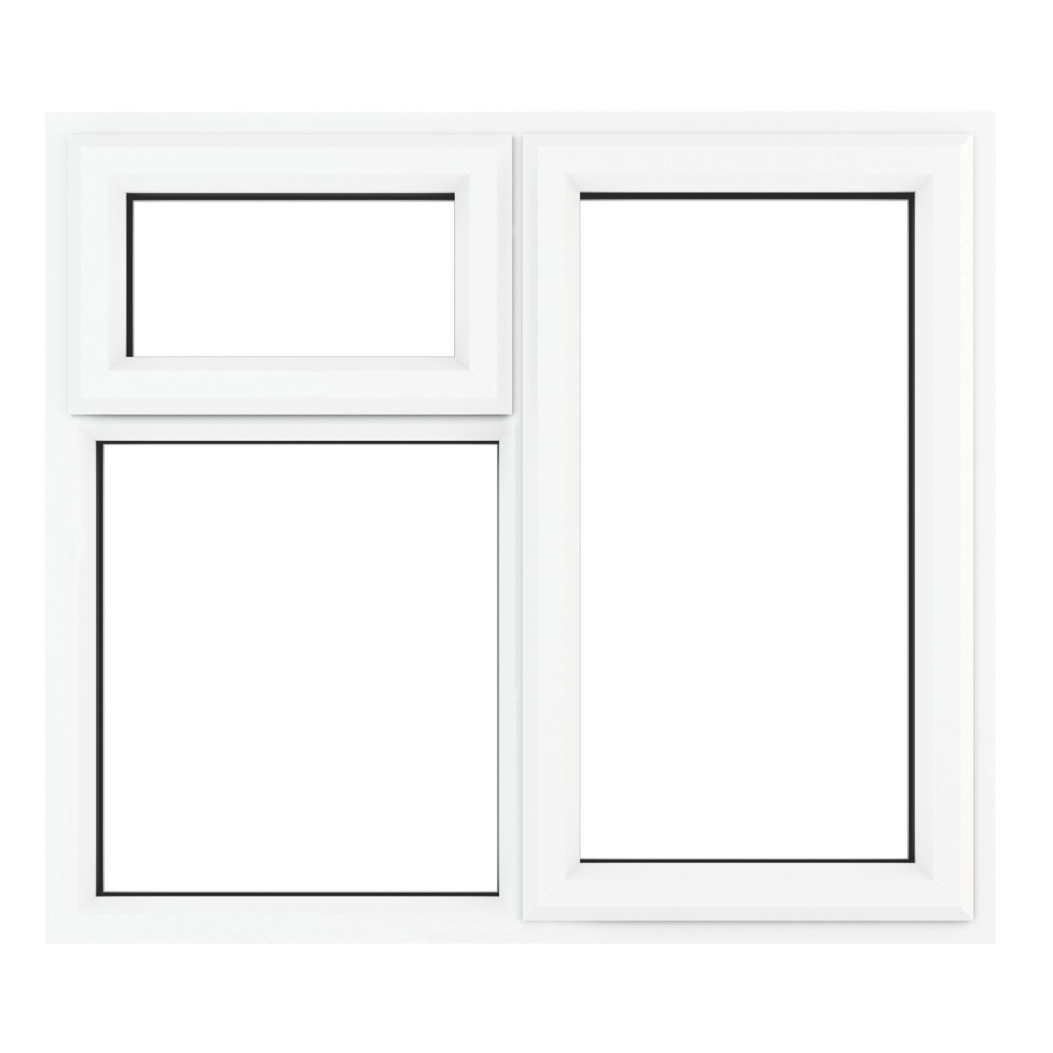 Crystal Right-Hand & Top Opening Clear Triple-Glazed Casement White uPVC Window 1190mm x 965mm (624JM)