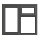 Crystal  Left-Hand & Top Opening Clear Triple-Glazed Casement Anthracite on White uPVC Window 1190mm x 1115mm