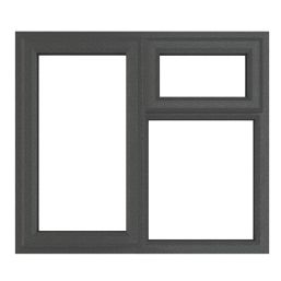 Crystal  Left-Hand & Top Opening Clear Triple-Glazed Casement Anthracite on White uPVC Window 1190mm x 1115mm