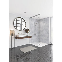 Splashwall Caliza Postformed Bathroom Wall Panel Matt Grey 1200mm x 2420mm x 10mm