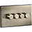 Knightsbridge  4-Gang 2-Way LED Intelligent Dimmer Switch  Antique Brass