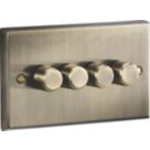 Knightsbridge  4-Gang 2-Way LED Intelligent Dimmer Switch  Antique Brass