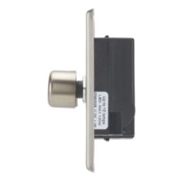 Contactum iConic 2-Gang 2-Way LED Dimmer Switch  Brushed Steel