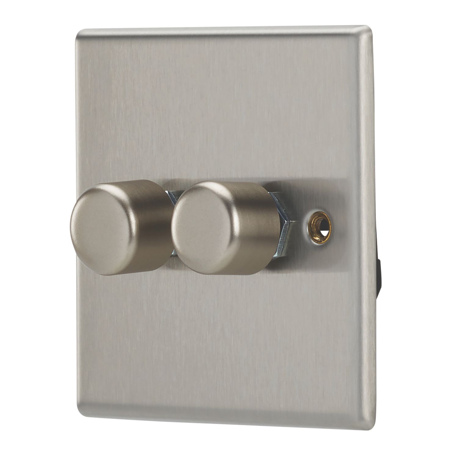 Contactum iConic 2-Gang 2-Way LED Dimmer Switch Brushed Steel (624RP)