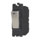 Contactum  20AX Grid DP Control Switch Brushed Steel  with Black Inserts