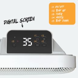 TCP  2000W Electric Portable or Wall-Mounted 2-in-1 Infrared Convection Heater White