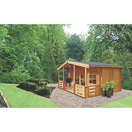 Shire Lydford 2 12' x 16' 6" (Nominal) Apex Timber Log Cabin