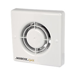 Manrose MG100T Gold Standard 100mm (4") Axial Bathroom Extractor Fan with Timer White 240V