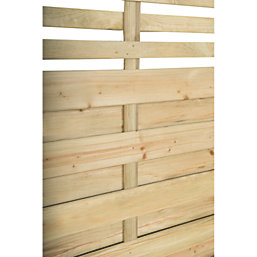 Forest Kyoto  Slatted Top Fence Panels Natural Timber 6' x 4' Pack of 3