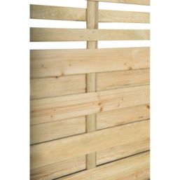 Forest Kyoto  Slatted Top Fence Panels Natural Timber 6' x 4' Pack of 3