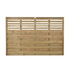 Forest Kyoto  Slatted Top Fence Panels Natural Timber 6' x 4' Pack of 3