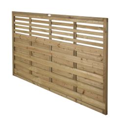 Forest Kyoto  Slatted Top Fence Panels Natural Timber 6' x 4' Pack of 3