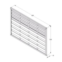 Forest Kyoto  Slatted Top Fence Panels Natural Timber 6' x 4' Pack of 3