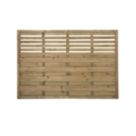 Forest Kyoto  Slatted Top Fence Panels Natural Timber 6' x 4' Pack of 3