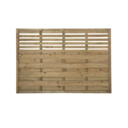 Forest Kyoto  Slatted Top Fence Panels Natural Timber 6' x 4' Pack of 3