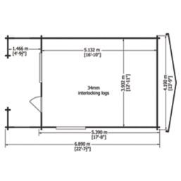 Shire Kinver 12' x 14' (Nominal) Apex Timber Log Cabin