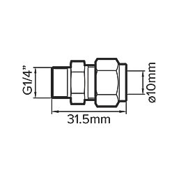 Flomasta  Brass Compression Adapting Male Coupler 10mm x 1/4"