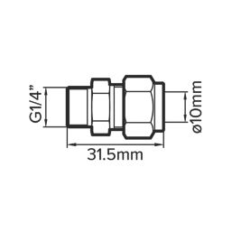 Flomasta  Brass Compression Adapting Male Coupler 10mm x 1/4"