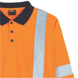 Pro RTX High Visibilty  Personalised Long Sleeve Polo Shirt Orange X Large 48" Chest