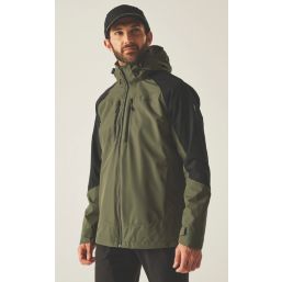 Regatta Calderdale VI Waterproof & Breathable Jacket Olive Night / Black Medium Size 45.2" Chest