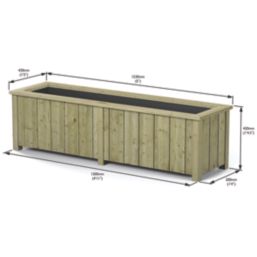 Rowlinson Heritage Rectangular Planter Natural 43cm x 153cm x 42cm