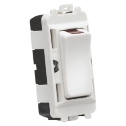 Knightsbridge  20AX Grid DP Control Switch White with LED