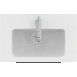 Ideal Standard i.life S Wall Hung Vanity Unit with Black Handles & Basin Matt White 600mm x 375mm x 665mm