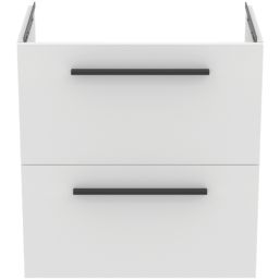 Ideal Standard i.life S Wall Hung Vanity Unit with Black Handles & Basin Matt White 600mm x 375mm x 665mm