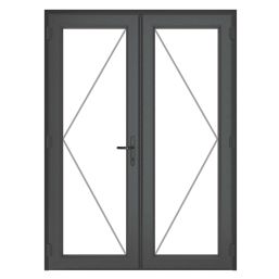 Crystal  Anthracite Grey Triple-Glazed uPVC French Door Set 2090mm x 1590mm