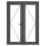 Crystal  Anthracite Grey Triple-Glazed uPVC French Door Set 2090mm x 1590mm