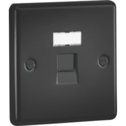 Knightsbridge  1-Gang RJ45 Ethernet Socket Matt Black with Colour-Matched Inserts