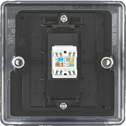Knightsbridge  1-Gang RJ45 Ethernet Socket Matt Black with Colour-Matched Inserts