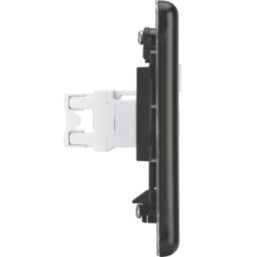 Knightsbridge  1-Gang RJ45 Ethernet Socket Matt Black with Colour-Matched Inserts