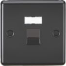 Knightsbridge  1-Gang RJ45 Ethernet Socket Matt Black with Colour-Matched Inserts