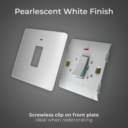 British General Evolve 20A 1-Gang DP Control Switch Pearlescent White with LED with White Inserts