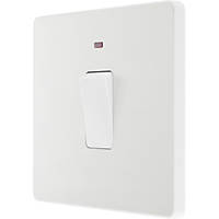British General Evolve 20A 1-Gang DP Control Switch Pearlescent White with LED with White Inserts