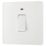 British General Evolve 20A 1-Gang DP Control Switch Pearlescent White with LED with White Inserts