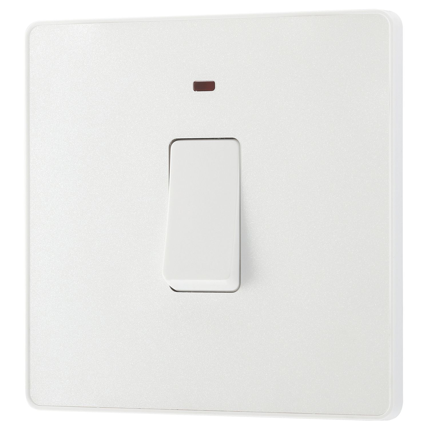 British General Evolve 20A 1-Gang DP Control Switch Pearlescent White with LED with White Inserts (625PY)
