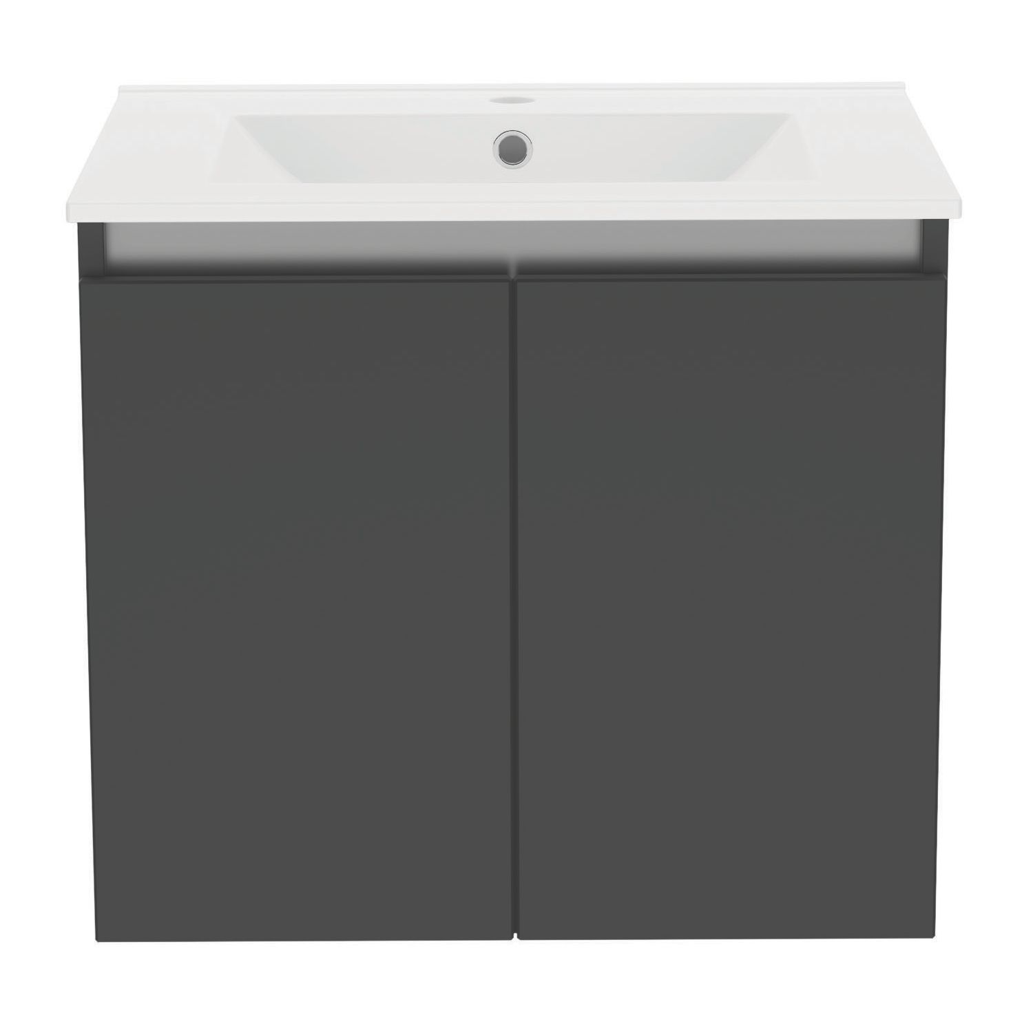 Newland Double Door Wall-Mounted Vanity Unit with Basin Matt Midnight Mist 600mm x 370mm x 540mm (625RN)
