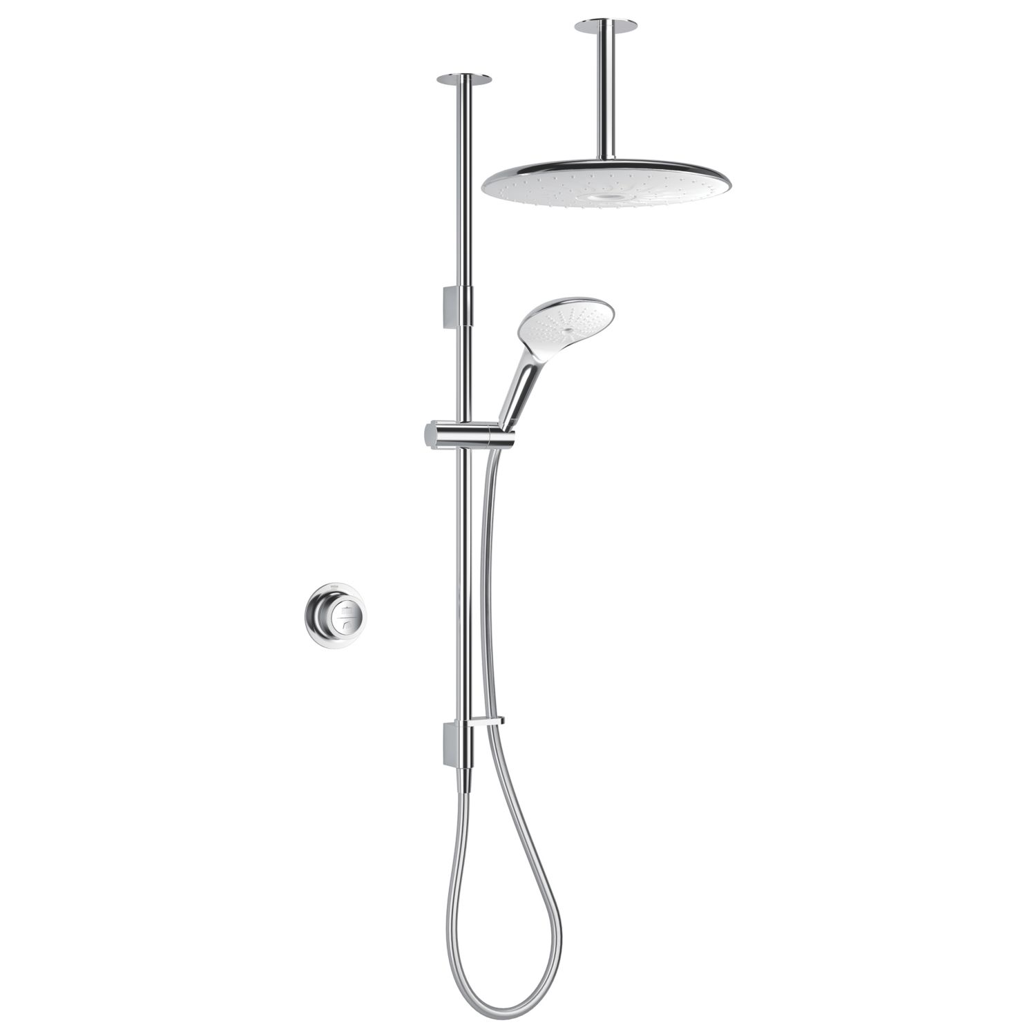 Mira Mode Maxim Gravity-Pumped Ceiling-Fed Chrome Thermostatic Digital Mixer Shower (625RV)