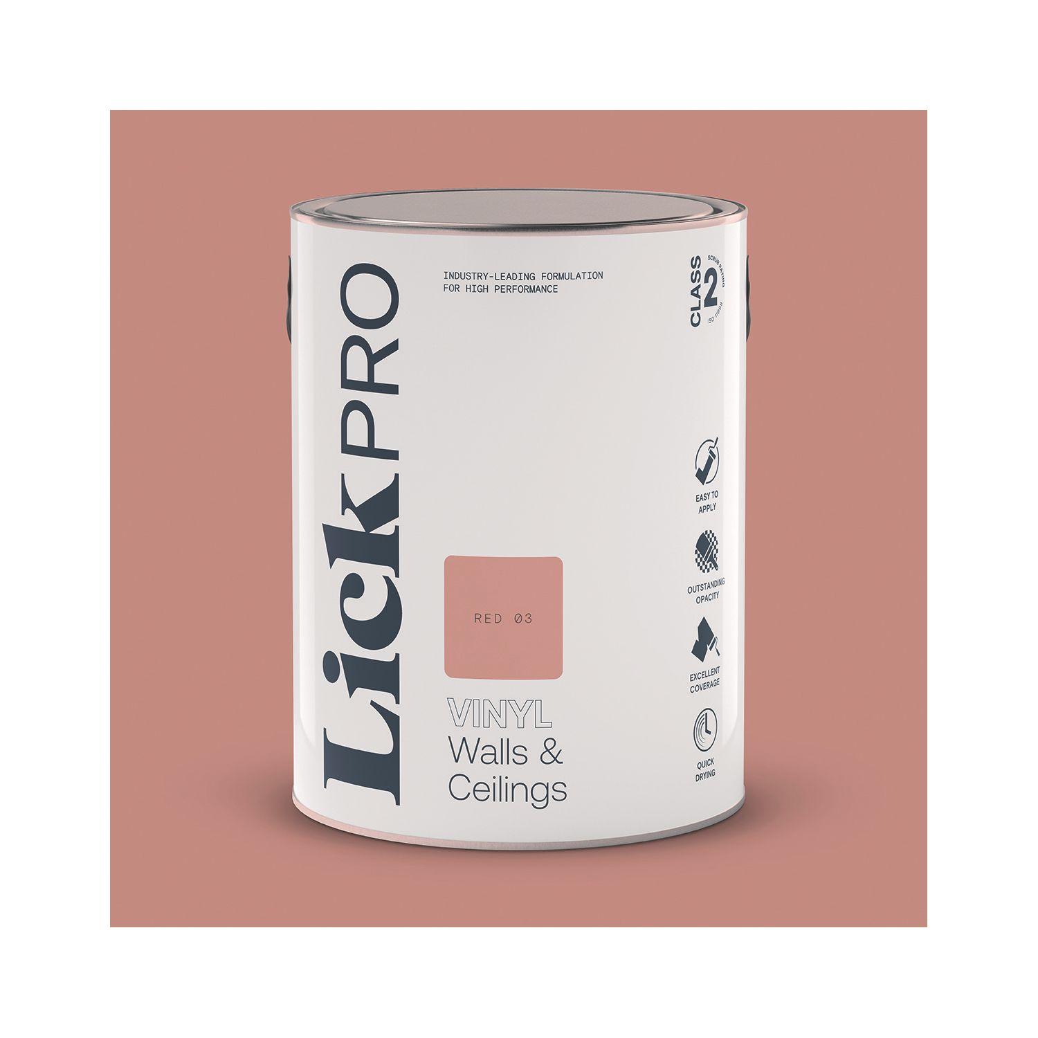 LickPro 5Ltr Red 03 Vinyl Matt Emulsion Paint (625TM)