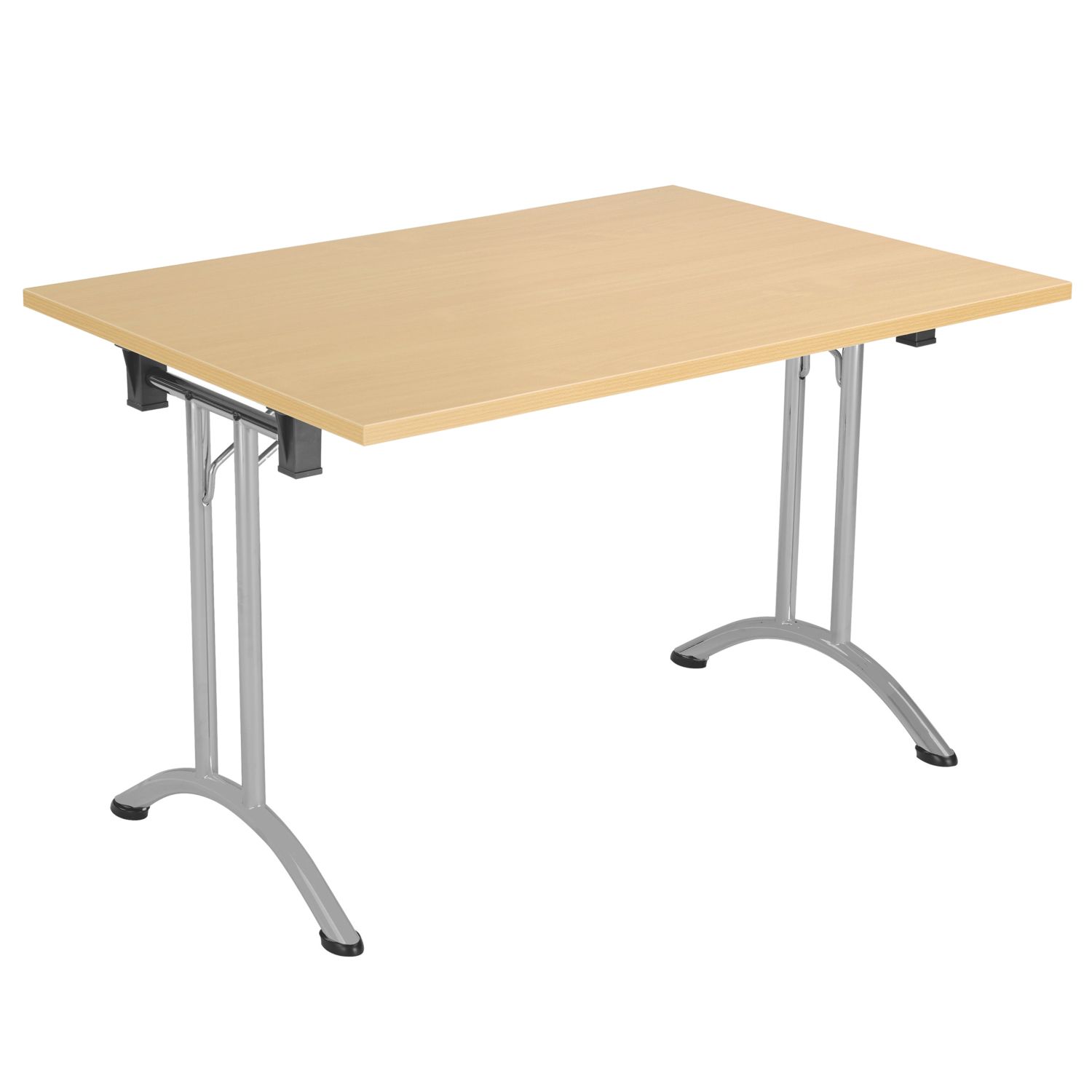 TC Group One Union Rectangular Folding Table Nova Oak/Silver 1200mm x 800mm (625TT)