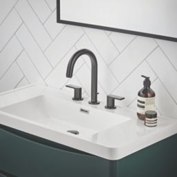 Hansgrohe Vernis Shape Matt Black 266mm Standard Lever 3 Tap Holes Basin Mixer Tap